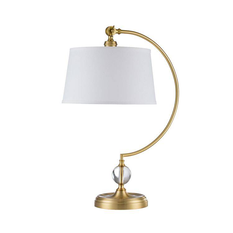 Jenkins 1 Light Table Lamp (complete with cream shade) Brushed Brass - Comet Lighting