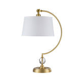 Jenkins 1 Light Table Lamp (complete with cream shade) Brushed Brass - Comet Lighting