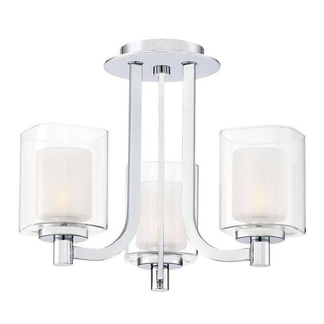 Kolt 3 Light Semi-flush Mount Polished Chrome - Comet Lighting