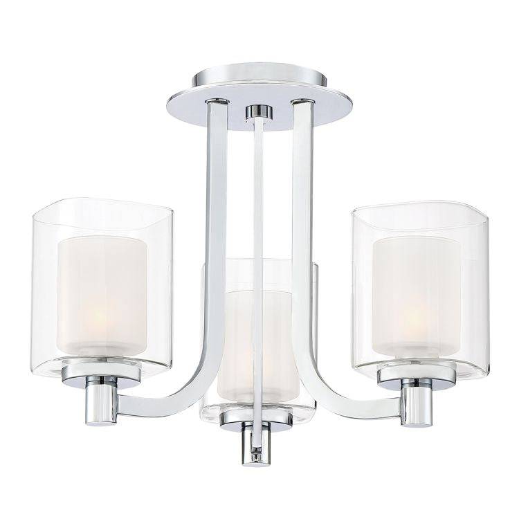 Kolt 3 Light Semi-flush Mount Polished Chrome - Comet Lighting