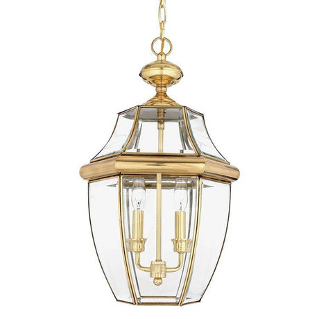 Newbury Outdoor Large Chain Lantern Brass - Comet Lighting