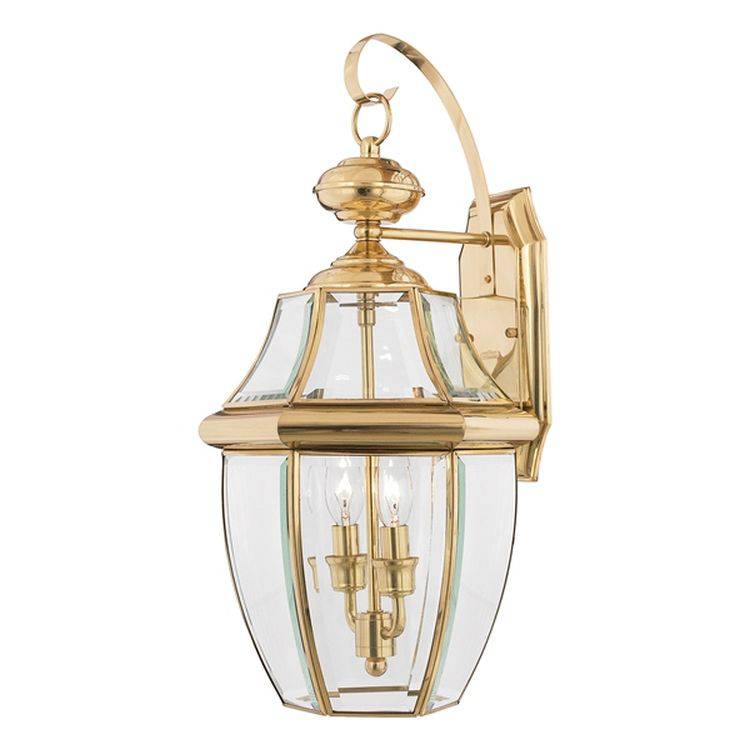 Newbury Outdoor Large Wall Lantern Brass - Comet Lighting