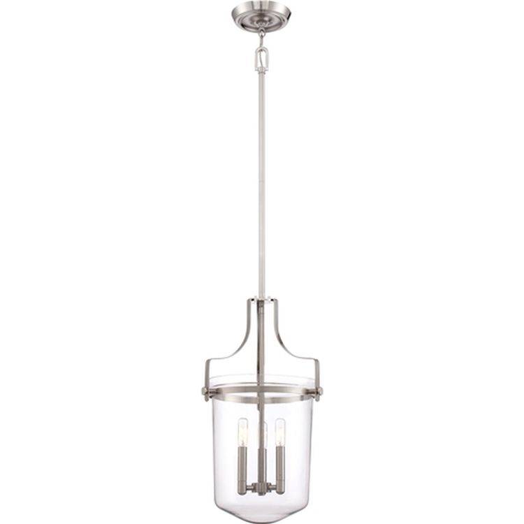 Penn Station 3-Light Pendant Ceiling Light Brushed Nickel - Comet Lighting