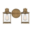 Riggs 2 Light Wall Light Weathered Brass - Comet Lighting