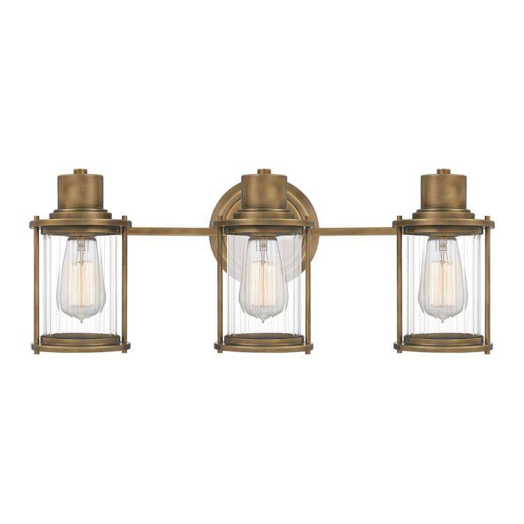 Riggs 3 Light Wall Light Weathered Brass - Comet Lighting