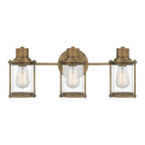 Riggs 3 Light Wall Light Weathered Brass - Comet Lighting