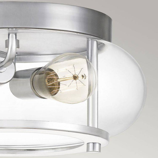 Trilogy 2 Light Flush Mount Polished Chrome - Comet Lighting