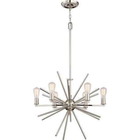 Uptown Carnegie 6-Light Chandelier - Imperial Silver - Comet Lighting