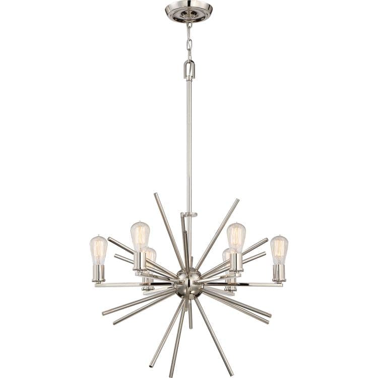 Uptown Carnegie 6-Light Chandelier - Imperial Silver - Comet Lighting