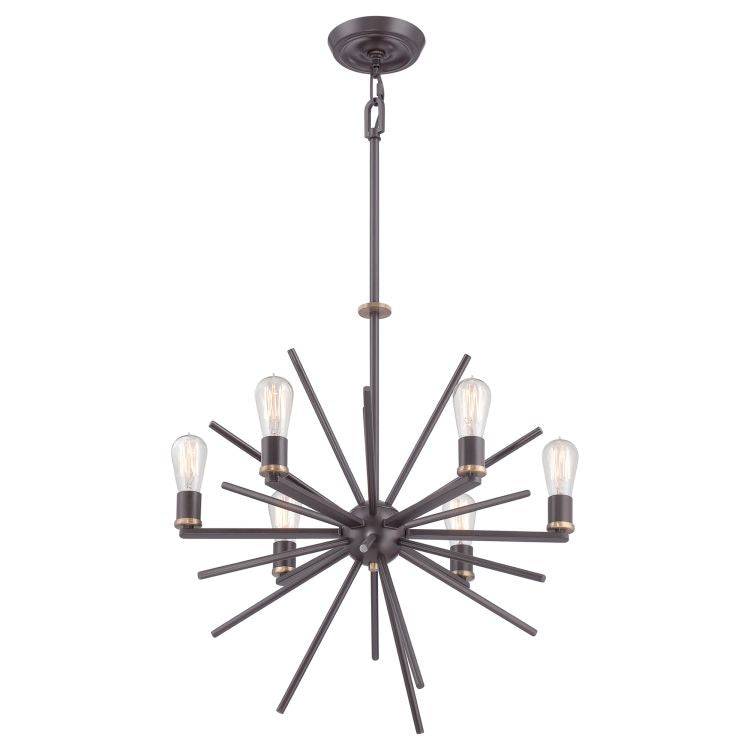 Uptown Carnegie 6-Light Chandelier - Western Bronze - Comet Lighting