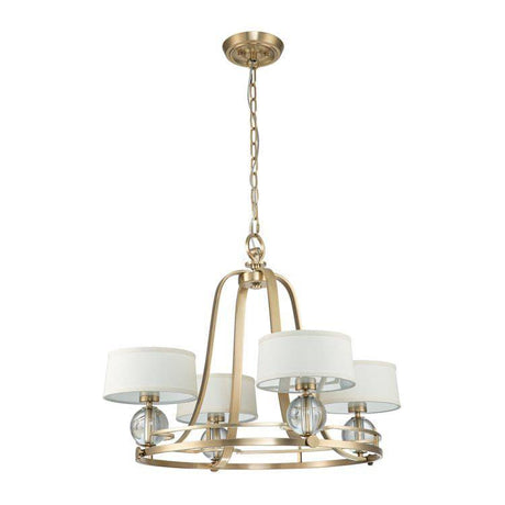 Uptown Gotham 4 Light Chandelier Brushed Brass - Comet Lighting