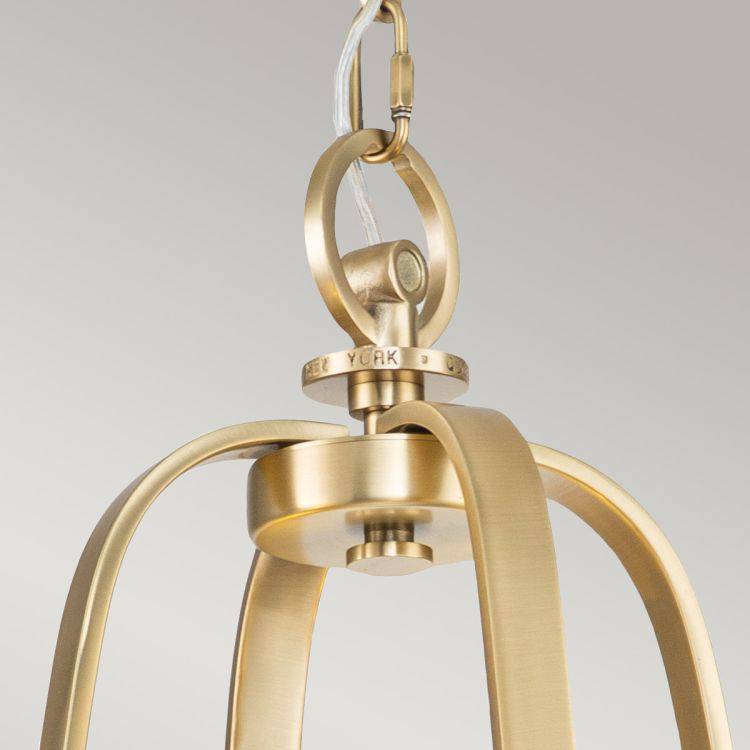 Uptown Gotham 4 Light Chandelier Brushed Brass - Comet Lighting