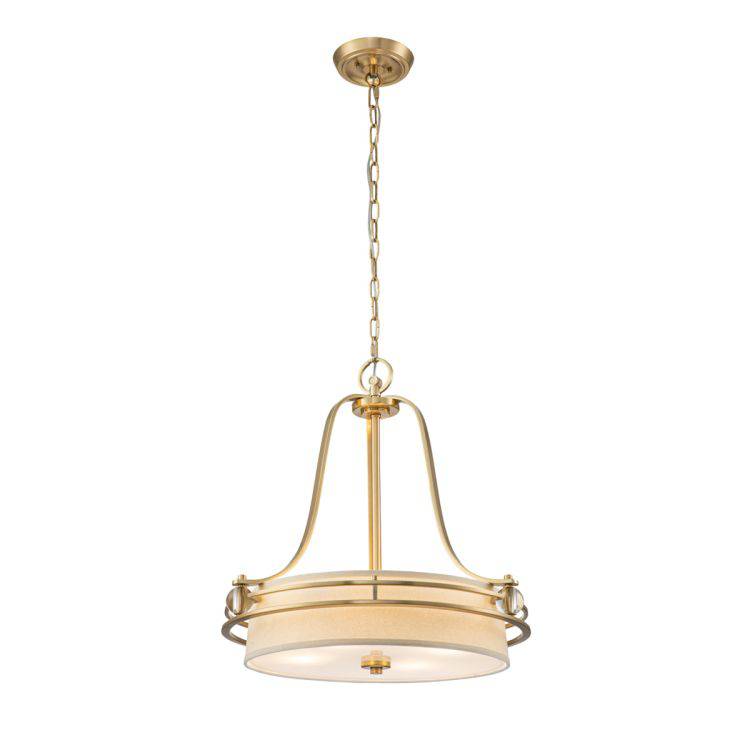 Uptown Gotham 4 Light Pendant Brushed Brass - Comet Lighting