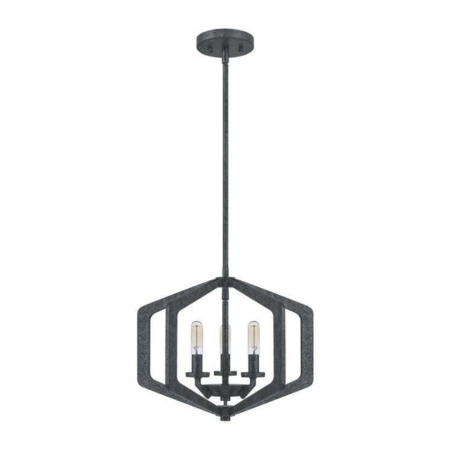 Vanguard 3 Light Pendant Old Black - Comet Lighting