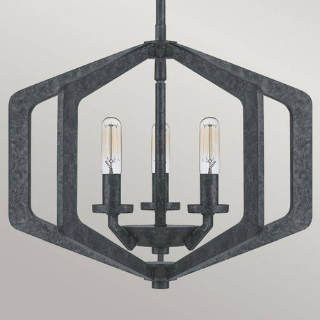 Vanguard 3 Light Pendant Old Black - Comet Lighting