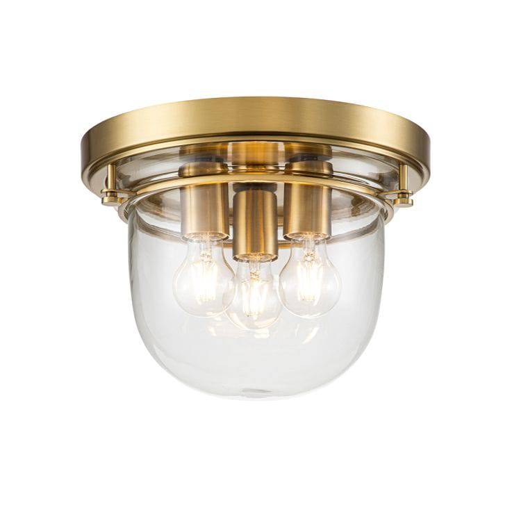 Whistling 3 Light Flush Mount Brushed Brass - Comet Lighting