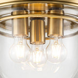 Whistling 3 Light Flush Mount Brushed Brass - Comet Lighting