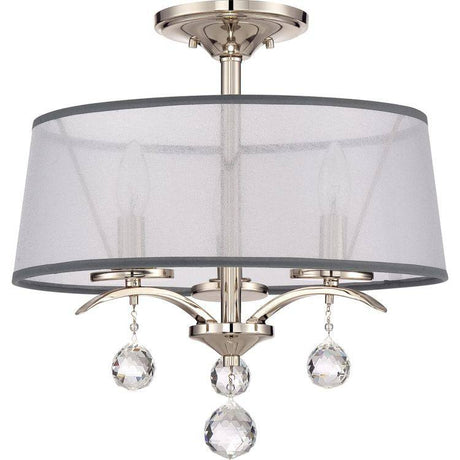 Whitney 3-Light Semi Flush/Pendant Ceiling Light - Comet Lighting