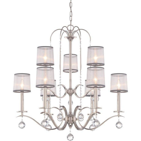 Whitney 9-Light Two Tier Chandelier - Comet Lighting