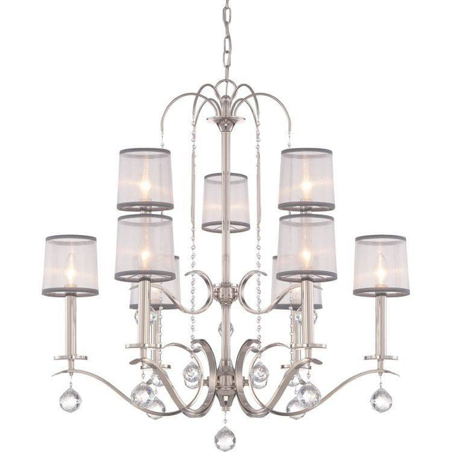 Whitney 9-Light Two Tier Chandelier - Comet Lighting