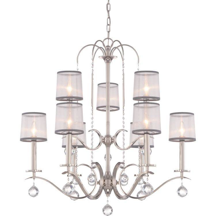 Whitney 9-Light Two Tier Chandelier - Comet Lighting