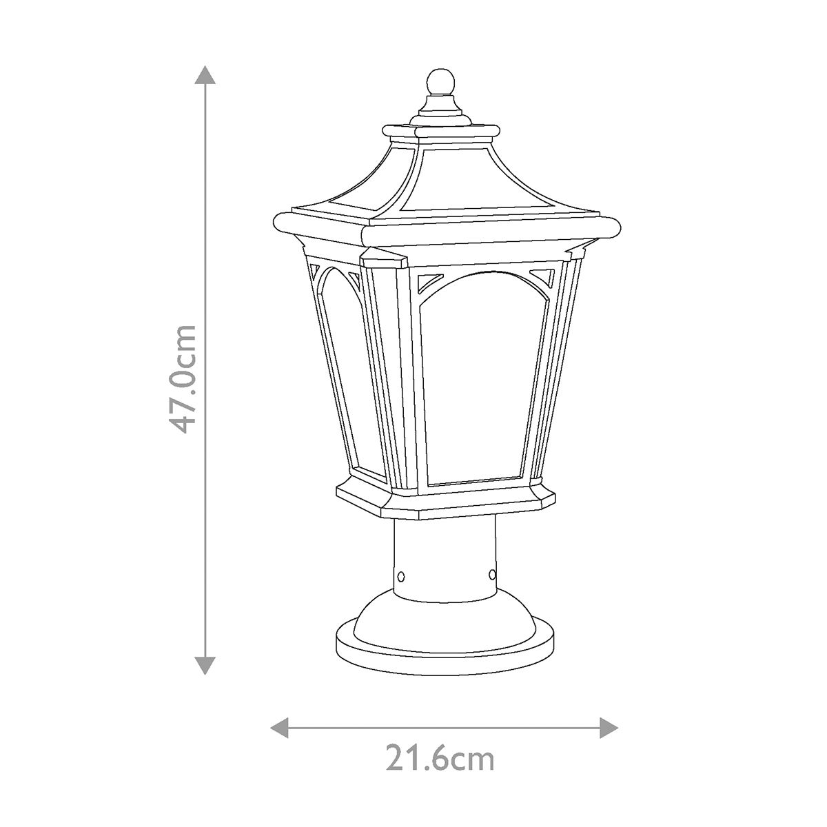 Bedford 1 Light Medium Pedestal Lantern - Comet Lighting