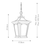 Bedford 1 Light Small Chain Lantern - Comet Lighting