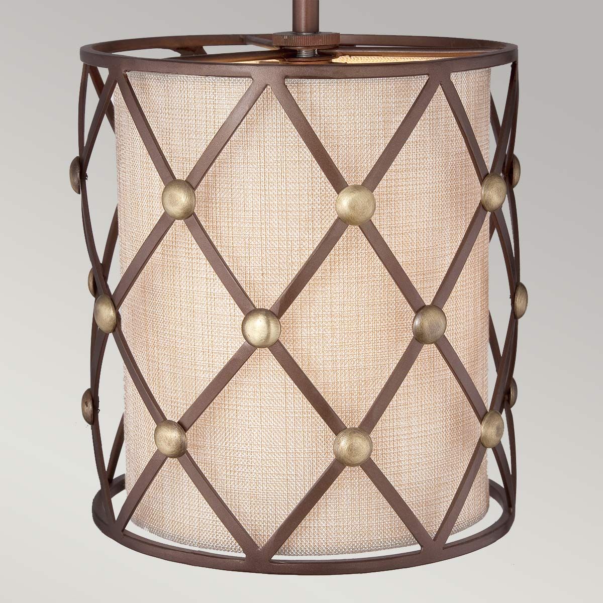 Brown Lattice 1 Light Mini Pendant - Comet Lighting