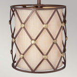 Brown Lattice 1 Light Mini Pendant - Comet Lighting