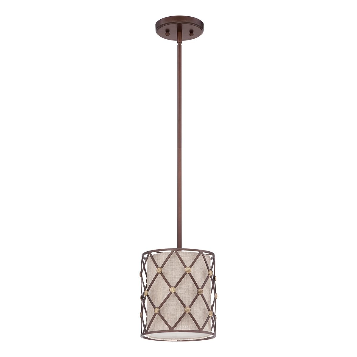 Brown Lattice 1 Light Mini Pendant