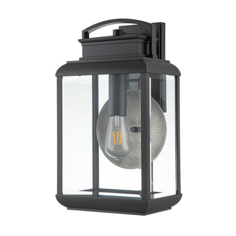 Byron 1 Light Large Wall Lantern Graphite with Pewter Reflector