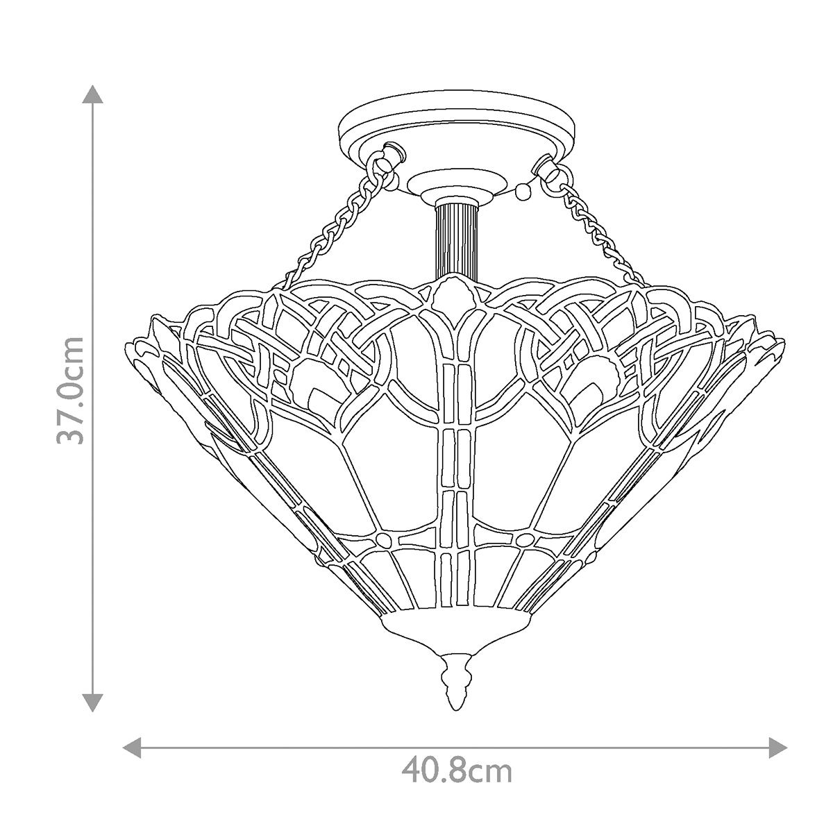 Cambridge 2 Light Large Semi Flush Mount