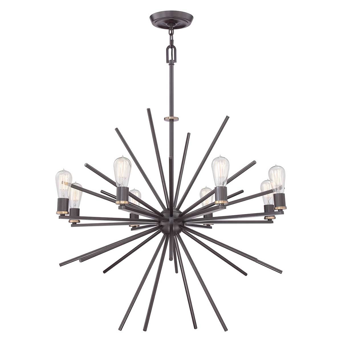 Uptown Carnegie 8 Light Chandelier - Western Bronze - Comet Lighting