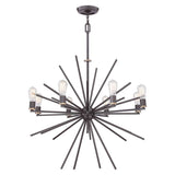 Uptown Carnegie 8 Light Chandelier - Western Bronze - Comet Lighting