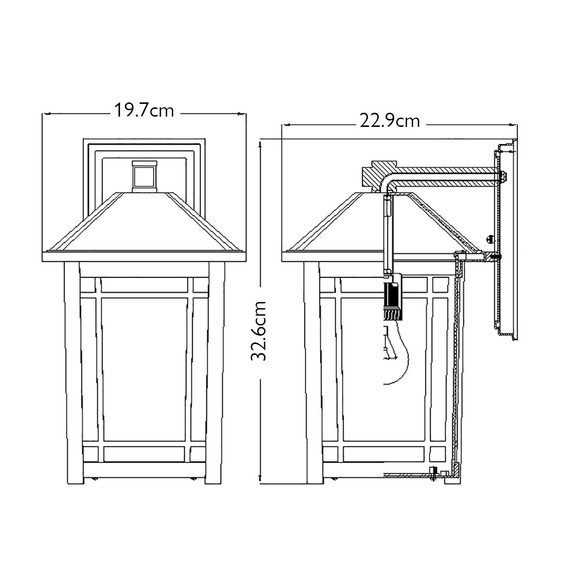 Cedar Point 1 Light Wall Lantern - Medium - Comet Lighting