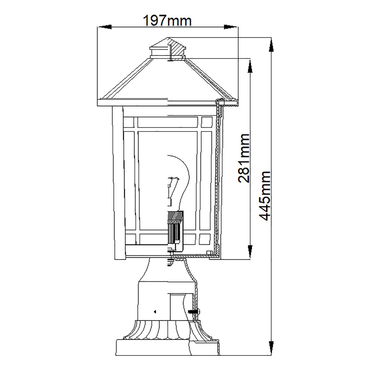 Cedar Point 1 Light Pedestal - Comet Lighting