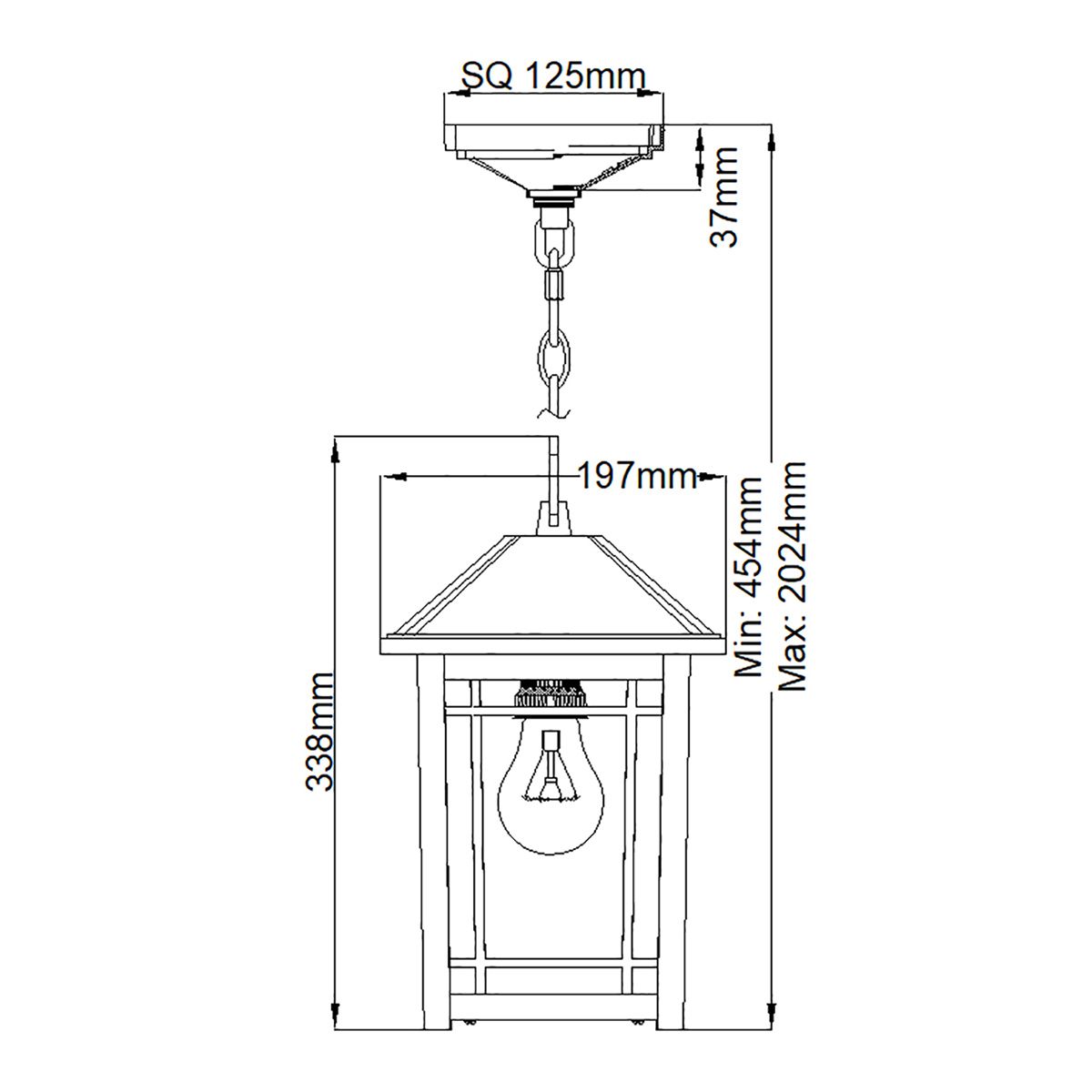 Cedar Point 1 Light Chain Lantern - Comet Lighting