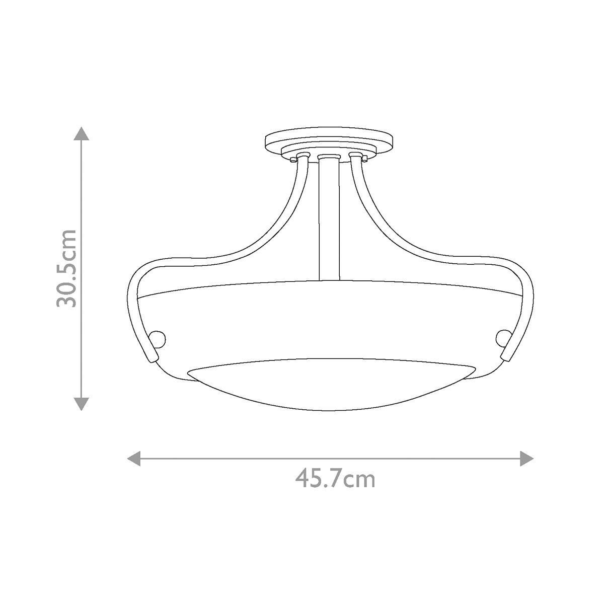 Chantilly 3 Light Semi-Flush Light - Comet Lighting