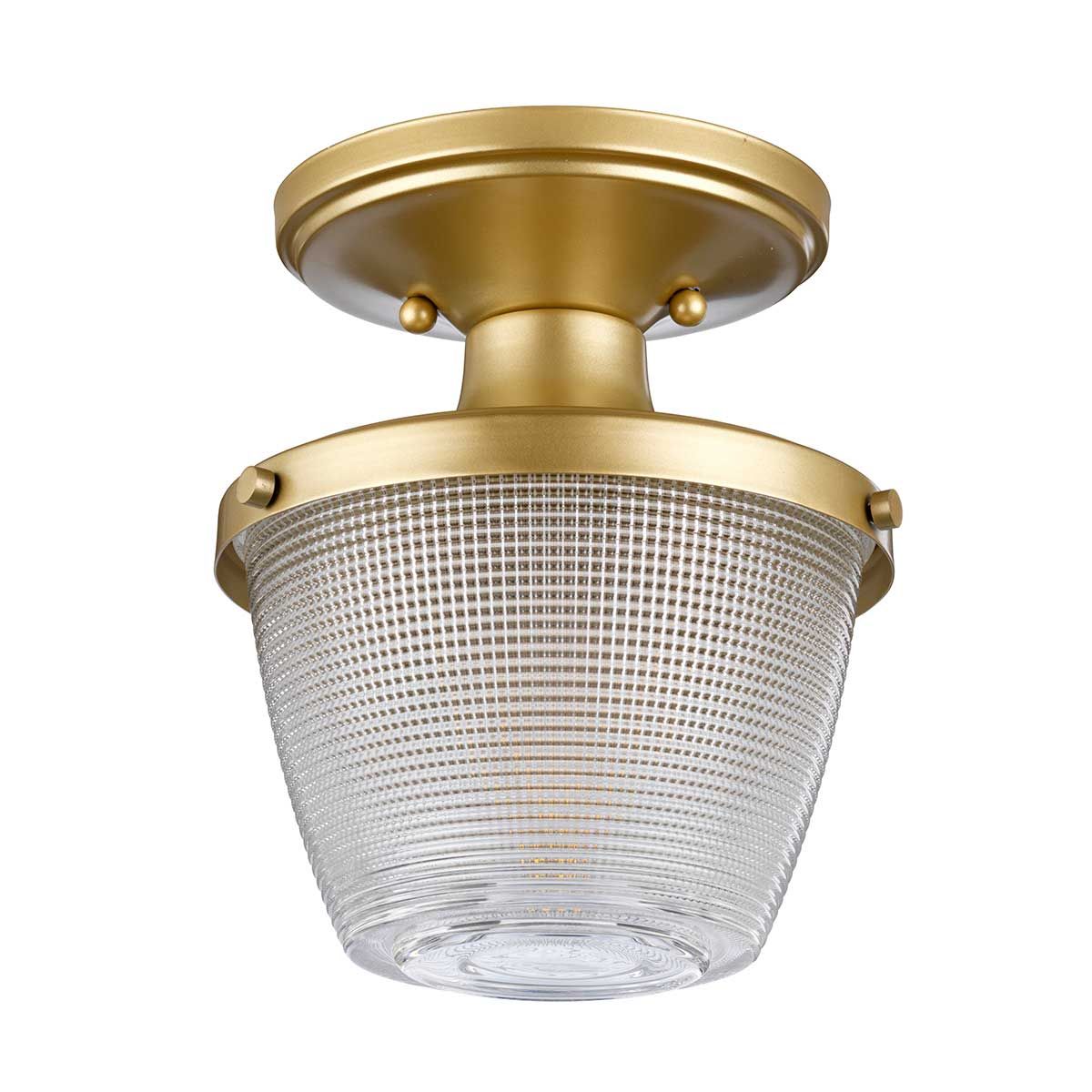 Dublin 1 Light Semi-Flush Mount - Painted Natural Brass