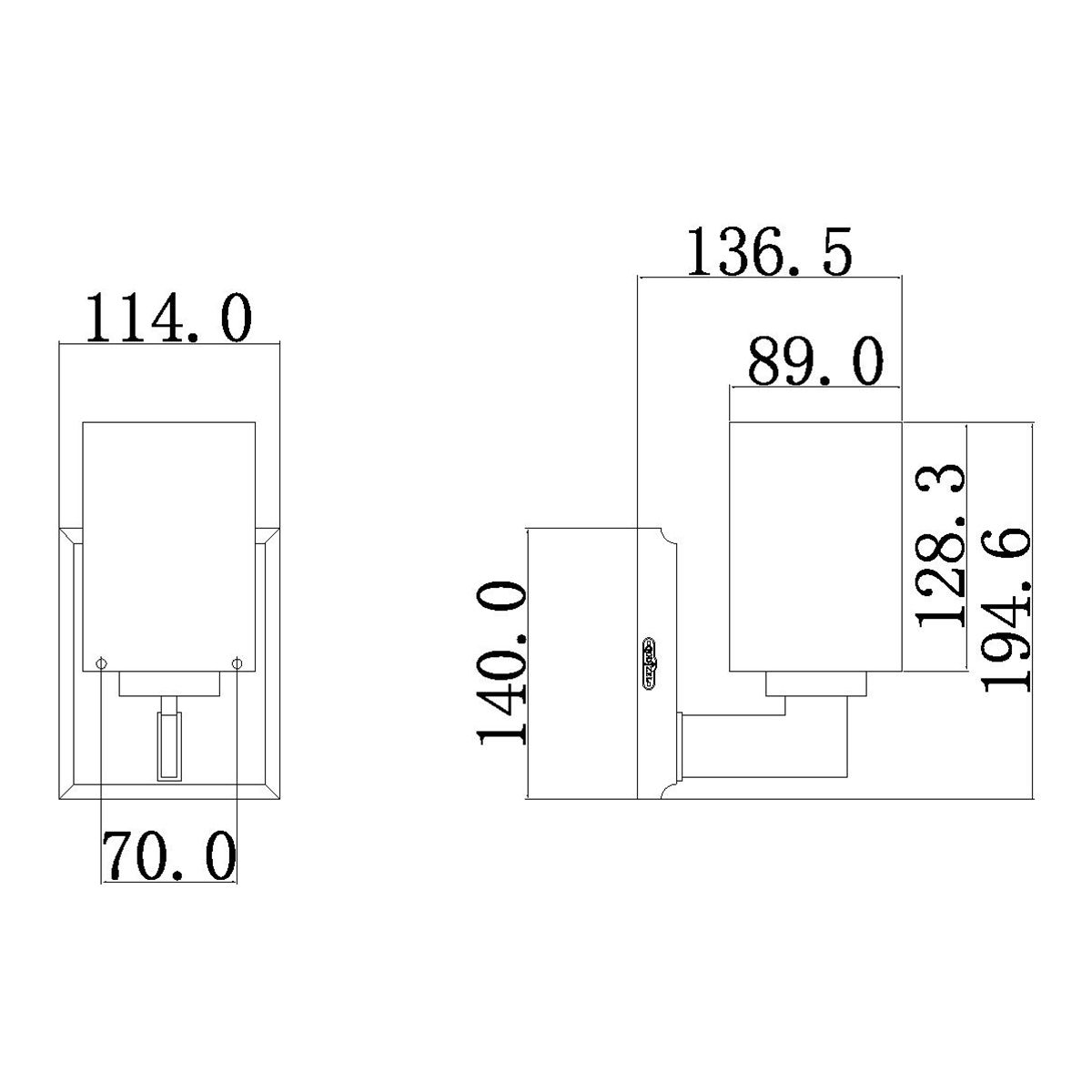 Taylor 1 Light Small Wall Light - Comet Lighting