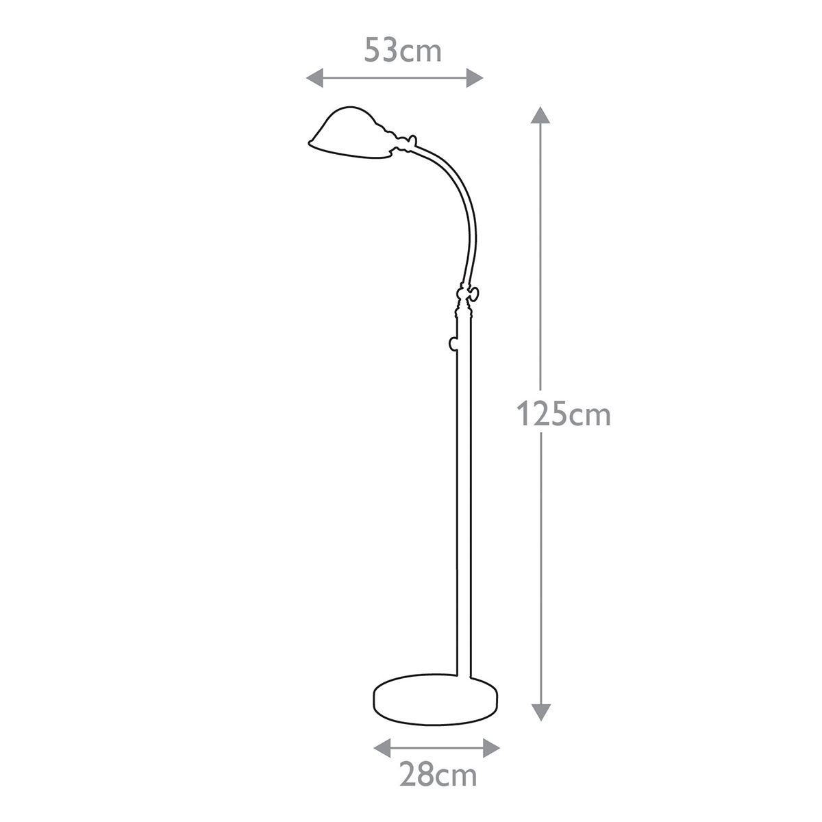 Thompson LED Floor Lamp in Brushed Nickel - Comet Lighting