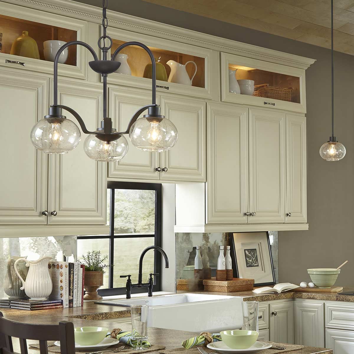 Trilogy 3 Light Pendant - Old Bronze - Comet Lighting