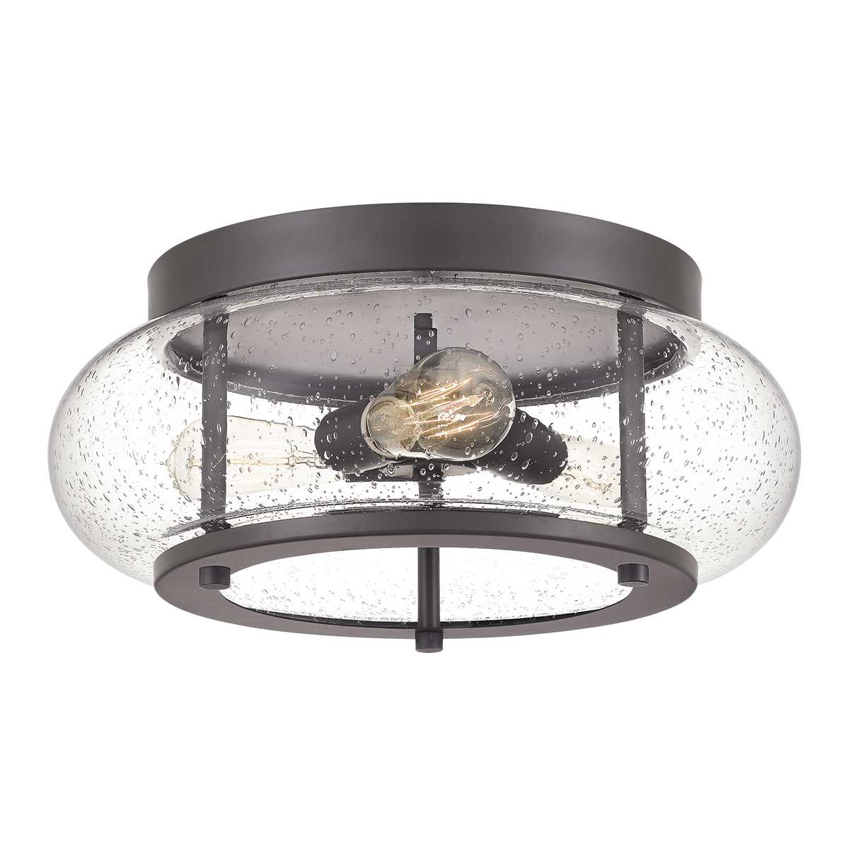 Trilogy 3 Light Flush Mount - Old Bronze - Comet Lighting