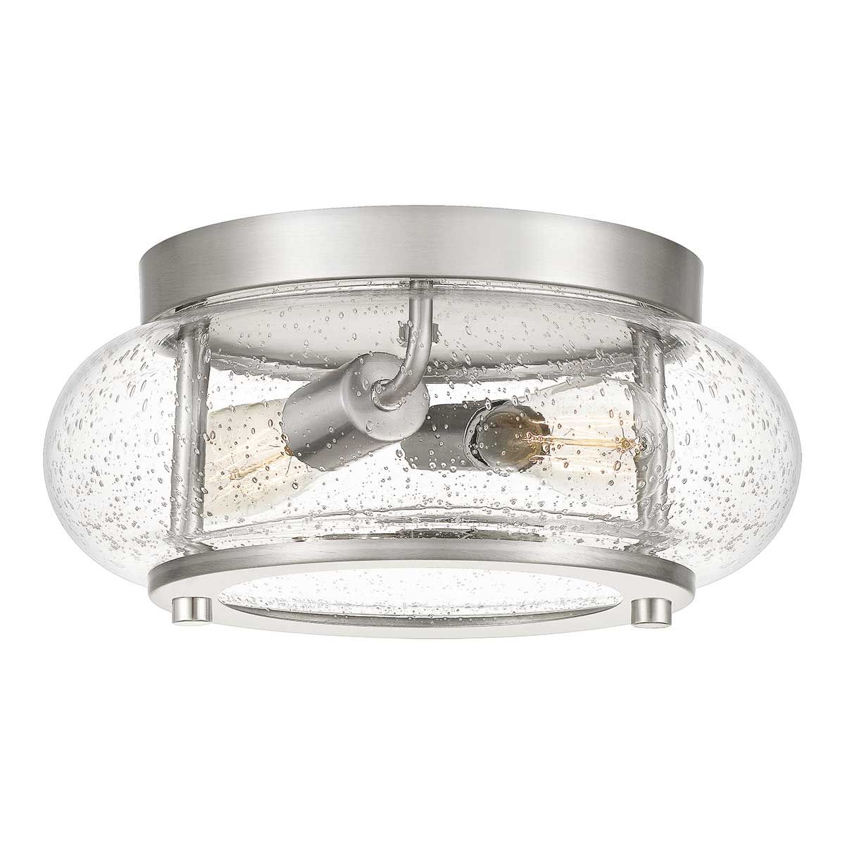 Trilogy 2 Light Flush Mount - Brushed Nickel - Comet Lighting