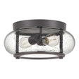 Trilogy 2 Light Flush Mount - Old Bronze - Comet Lighting