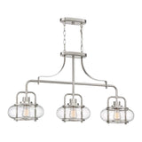 Trilogy 3 Light Island Pendant - Brushed Nickel - Comet Lighting