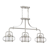 Trilogy 3 Light Island Pendant - Brushed Nickel - Comet Lighting
