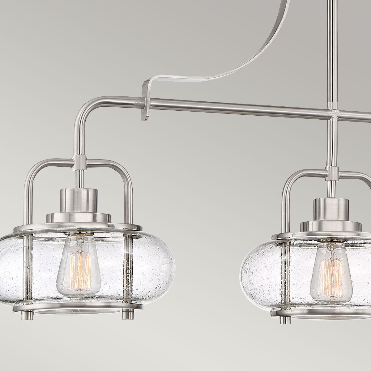 Trilogy 3 Light Island Pendant - Brushed Nickel - Comet Lighting