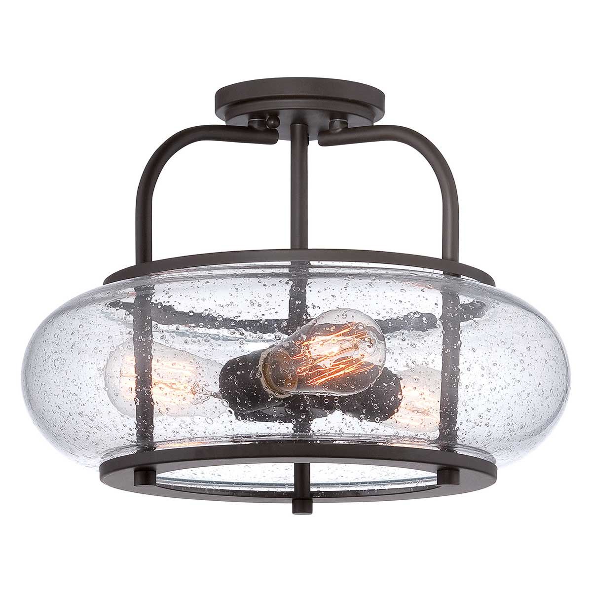 Trilogy 3 Light Medium Semi-Flush - Old Bronze - Comet Lighting