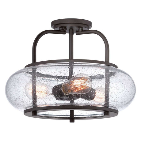 Trilogy 3 Light Medium Semi-Flush - Old Bronze - Comet Lighting